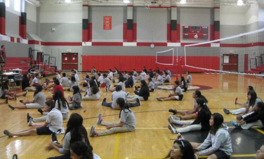 File photo: Spring Branch ISD's Landrum Middle School and KIPP charter kids taking gym class together. Traditional versus charter schools has become a major debate in finalizing the approval of Uplift.