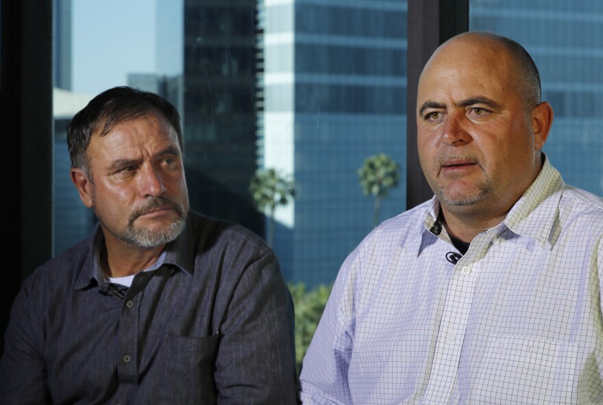 Adrian LeBaron (left), Julian LeBaron and other relatives of nine U.S. dual citizens slaughtered in northern Mexico last month said that López Obrador prayed with them for the safety of the country and pledged to visit the region.