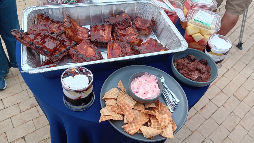 Baby back ribs, chocolate brownie mousse, and other samples were displayed in advance of the 2026 Taste of Buffalo, happening July 11 and 12.