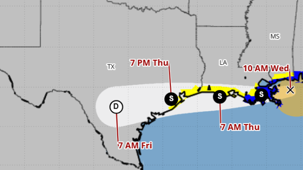Bertha could be over the San Antonio area as a tropical depression by early Friday morning