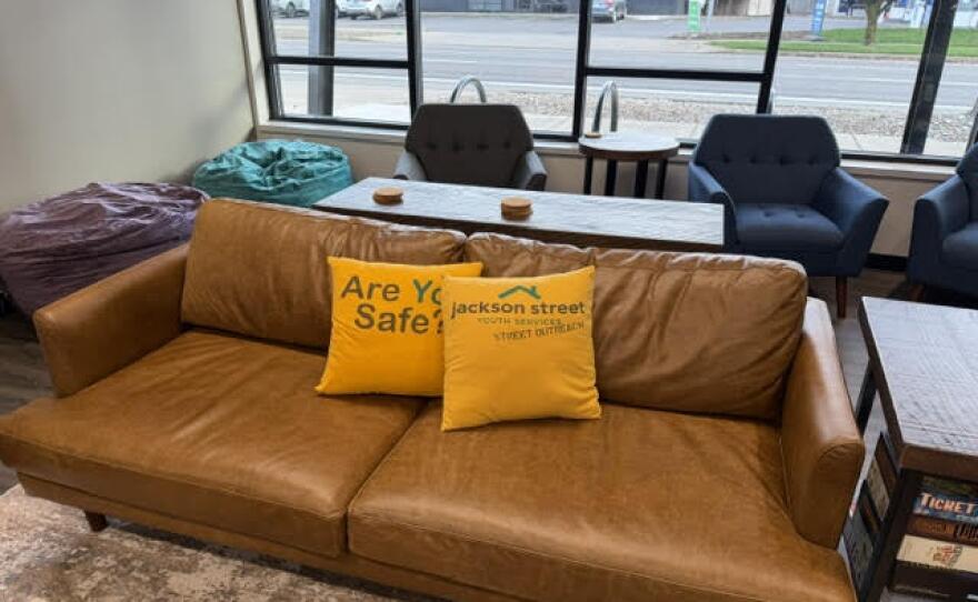 The lounge at the Jackson Street Service Center drop-in, Jan. 26, 2026.