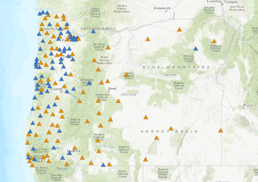 OHAZ has over 200 active seismic stations in the state of Oregon, mostly on the coastline where earthquake risk is higher.