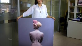 Gerelee Odonchimed, vice director of Women for Change, modeled for this half-nude photo.