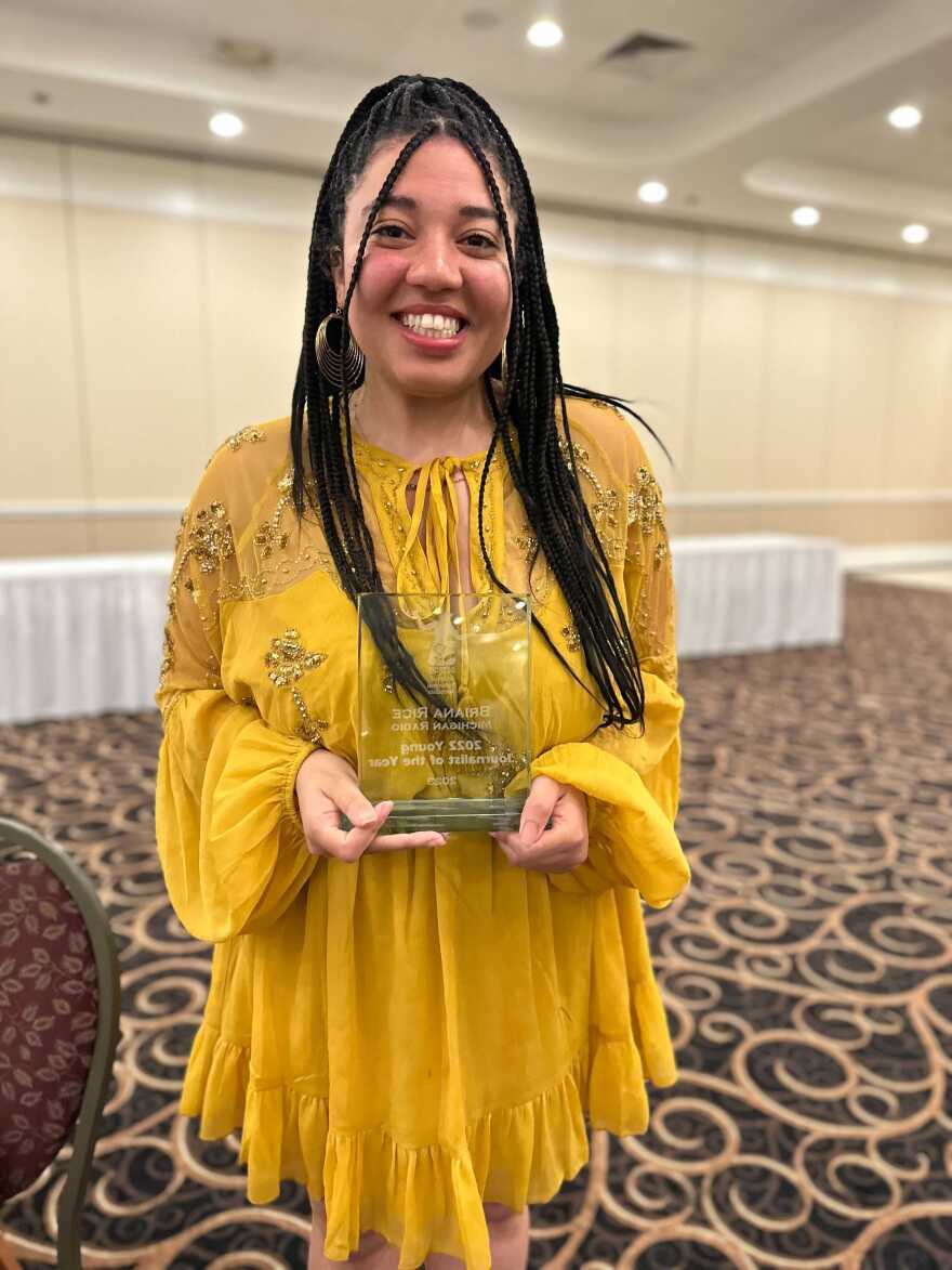 Michigan Radio reporter Briana Rice was named the Young Journalist of the Year by the Detroit SPJ.