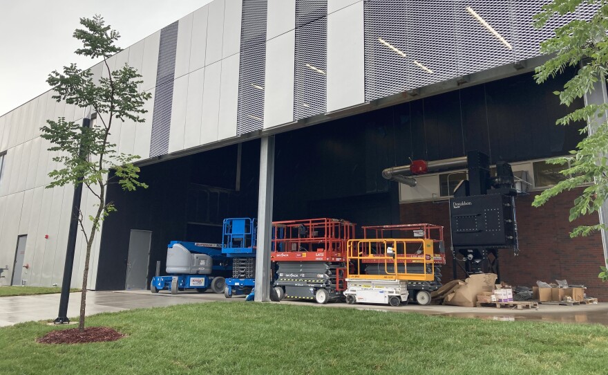 Equipment outside Ozarks Technical Community College's new $40 million Robert W. Plaster Center for Advanced Manufacturing on Thursday, Aug. 4, 2022.