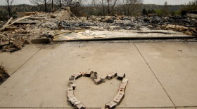 A heart made of bricks from a home destroyed by the Waldo Canyon Fire in Colorado Springs, Colo.