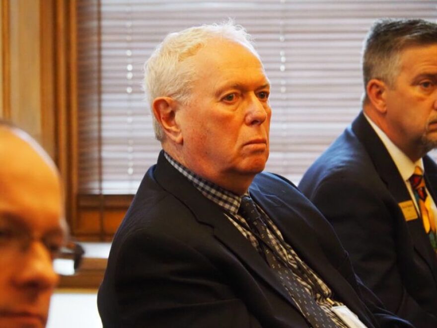 Edward Ferguson, executive director and general counsel at the Indiana Lobby Registration Commission, sits in committee on Monday, Jan. 12, 2026. He testified on key concerns with a bill that would regulate paid political influencers as lobbyists.