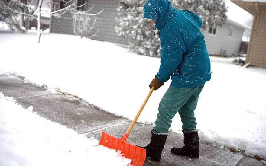 Shoveling snow can put a strain on the heart and muscles.