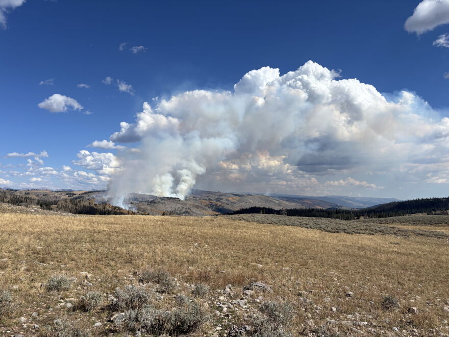 Smoke can be seen from prescribed, broadcast burns in the Uinta-Wasatch-Cache National Forest in October 2026.