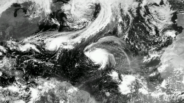 Satellite photo of the Atlantic basin.