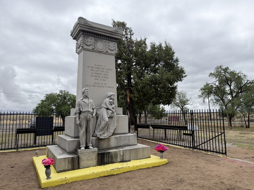 The Ludlow Massacre Memorial stands on the plains of southeastern Colorado in Ludlow on Wednesday, May 27, 2026. Nearly two dozen people were killed there on April 20, 1914, during one of the deadliest acts of violence in Colorado labor history.