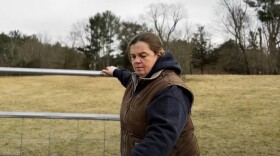 Farmer Meg Riley with some of her Shetland sheep in Middleborough, Massachusetts.