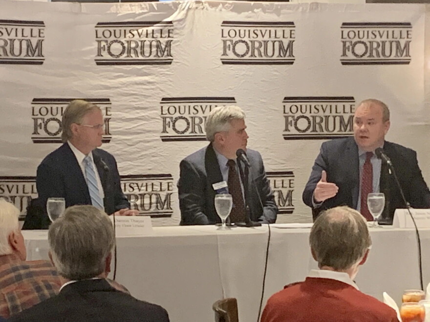 Senator Damon Thayer and Representative Jason Nemes discussed their legislative priorities at the Louisville Forum.