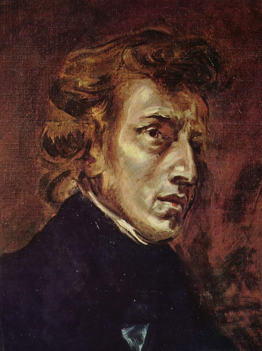 The 1838 portrait of Chopin by Eugène Delacroix
