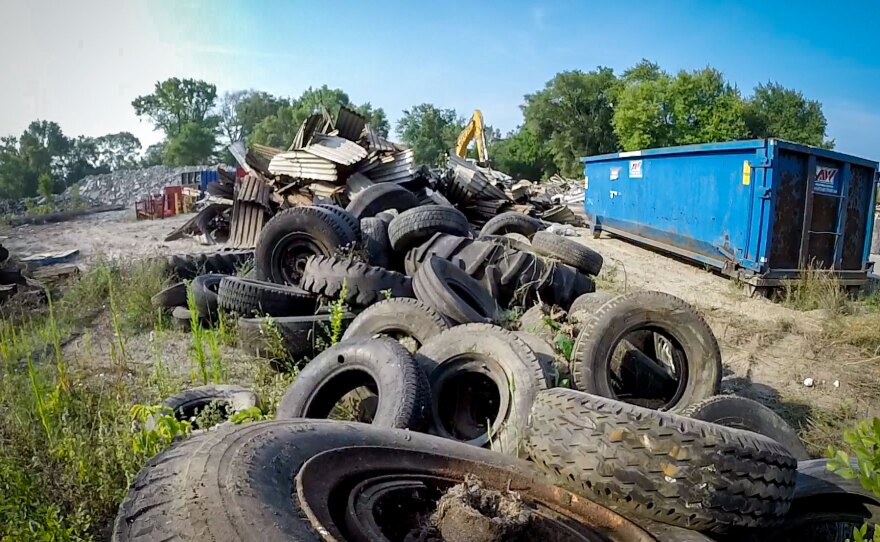 Dan Nally estimates about 300 old tires were found and recycled at the site where the new power plant will be located.