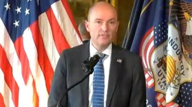 Utah Gov. Spencer Cox delivers an update about the state's response to the surge in cases of the omicron variant, Jan. 14, 2022.