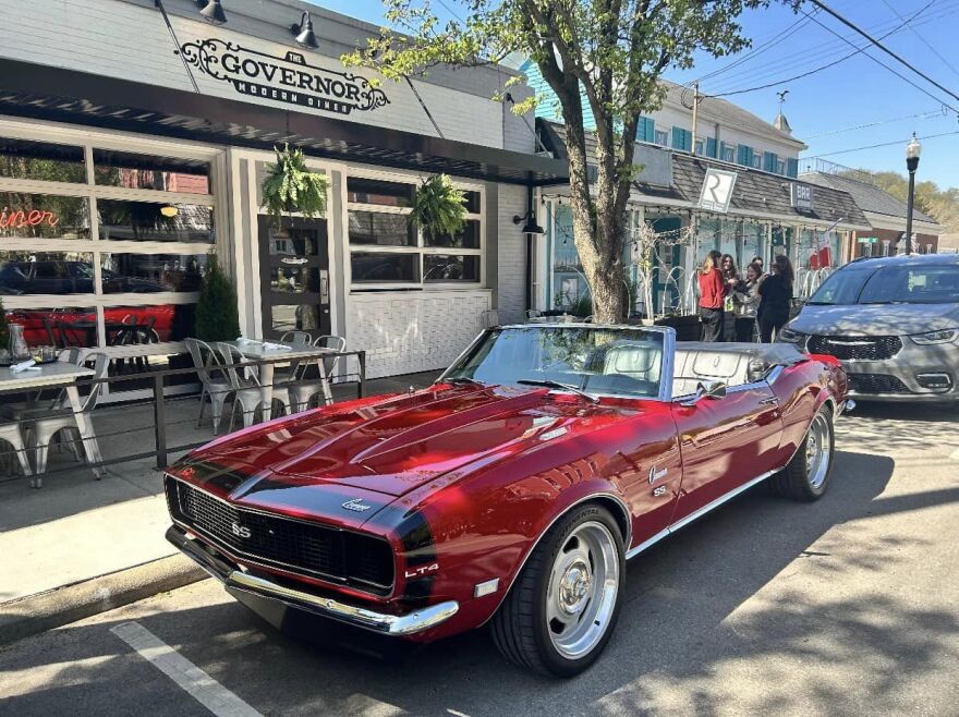 Guy Fieri's 1968 Camaro was parked in front of The Governor Modern Diner April 18.