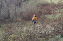 FILE - A hunter walks through the woods on the first day of regular firearms deer hunting season in most of Pennsylvania, Monday, Nov. 26, 2018, in Zelienople, Pa.