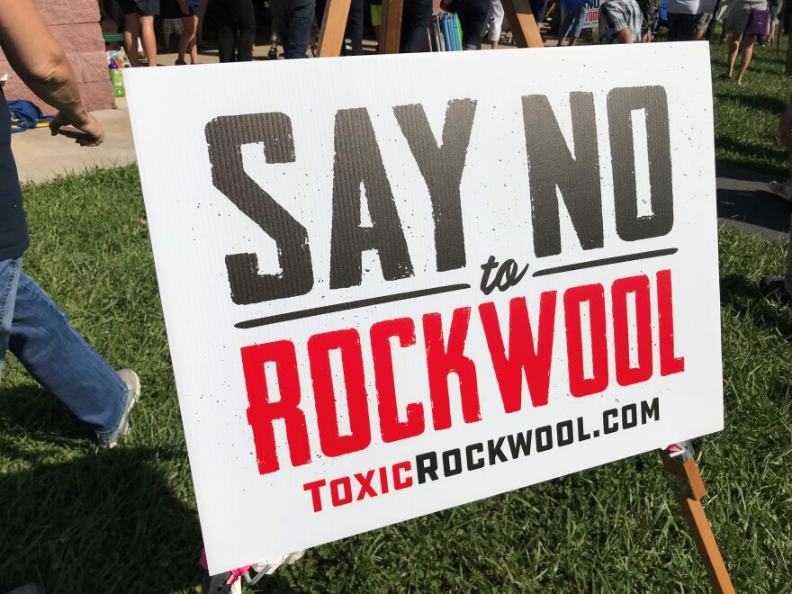 Anti-Rockwool signs like this one can be seen throughout the Eastern Panhandle. Photo taken in Aug. 2018.
