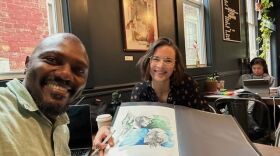 "The Road to Kilo and Other Places" authors Patrick Litanga (left) and Alex Miniard (right) taking a selfie