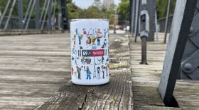 WBOI’s Community Waves Mug designed by Diane Allen Groenert.