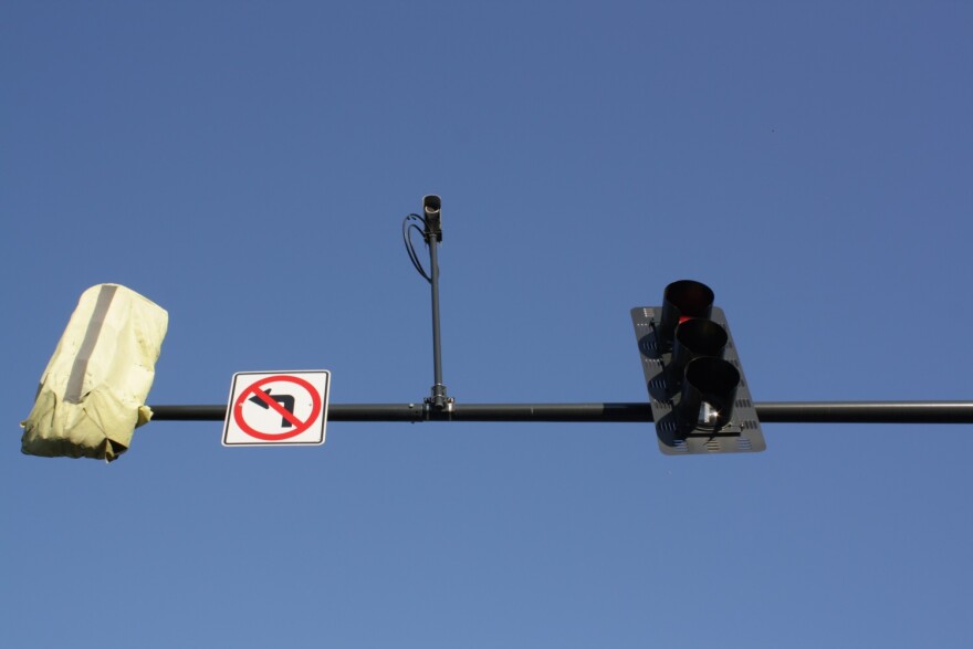 A traffic camera on Mercer Street