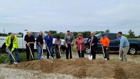 Macomb city officials and representatives from engineering firms held a groundbreaking ceremony Wednesday morning for the city's new water plant. “You should see some earth movers out here next week,” said Public Works Director Alice Ohrtmann.