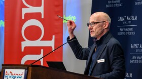 NHPR President and CEO Jim Schachter speaks at NHPR's annual By Degrees Climate Summit on May 2, 2025.