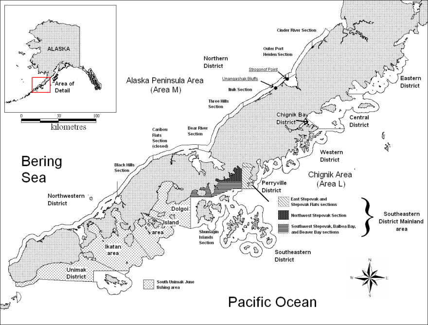 (A map of Area M from the Alaska Department of Fish and Game)