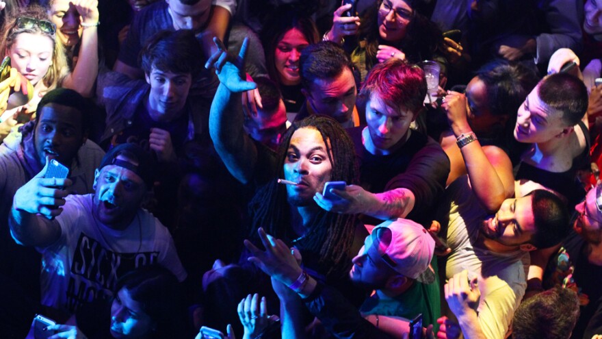 Waka Flocka Fame amid the crowd at Webster Hall in New York City on April 20.