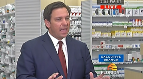 Gov. Ron DeSantis announced a pilot program Tuesday to provide the coronavirus to seniors at Publix pharmacies in Marion, Citrus and Hernando counties. Image: Florida Channel video