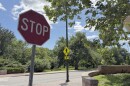 A stop sign at an intersection