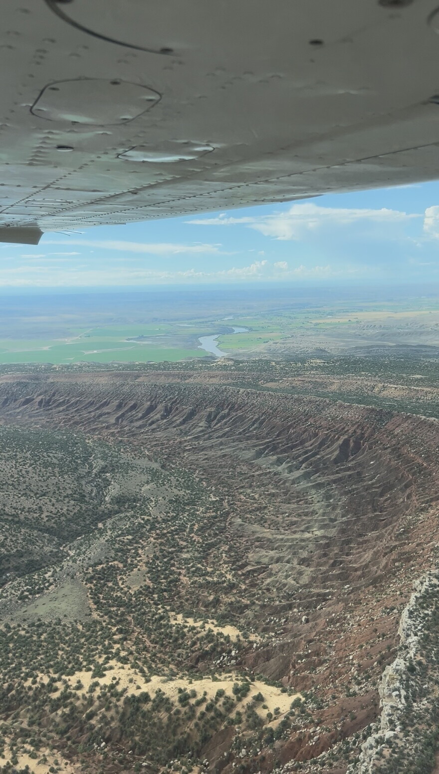 An aerial photo of the John Wesley Powell National Conservation Area.