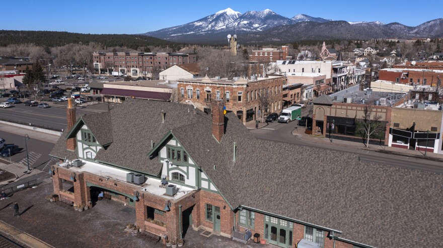 An aerial view of Flagstaff, Arizona