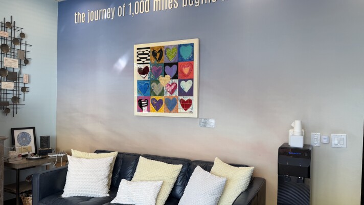 The reception of Eagles' Haven Wellness Center in Coral Springs.