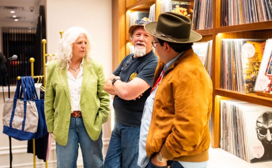 Attendees in the Vinyl Library at the Gunter Hotel