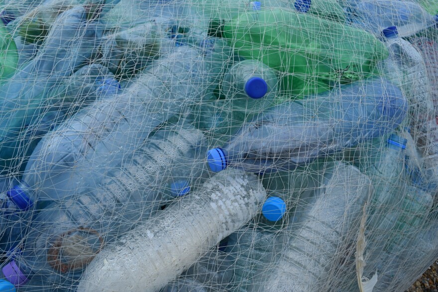 Plastic Bottles in a Fishing Net