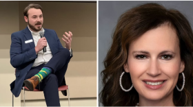 Man on left and woman on right