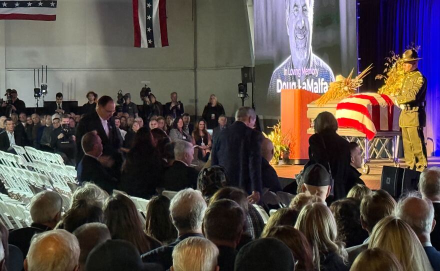 LaMalfa’s family takes their seats at the Silver Dollar Fairgrounds on Jan. 24, 2026, in Chico.