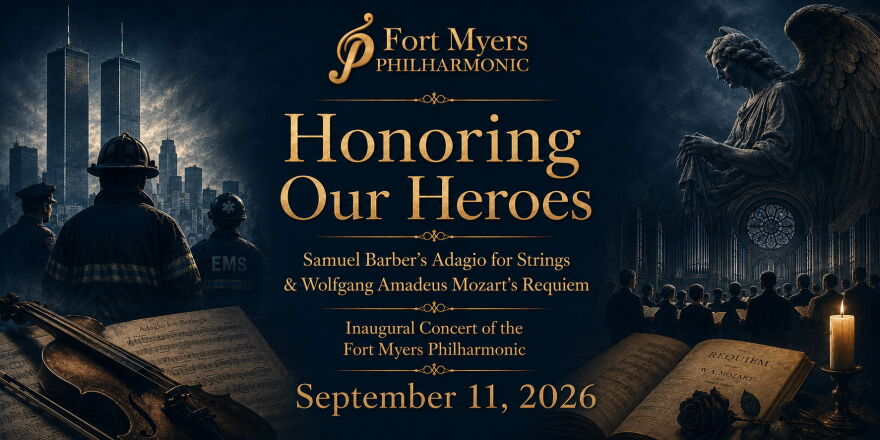 Fort Myers Philharmonic poster for 'Honoring Our Heroes' concert.