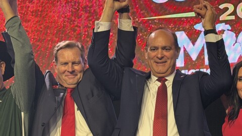 Eaton County Prosecutor Doug Lloyd (left) and Macomb County Prosecutor Anthony Forlini (right) won Michigan GOP convention early endorsements for the offices of Secretary of State and Attorney General.