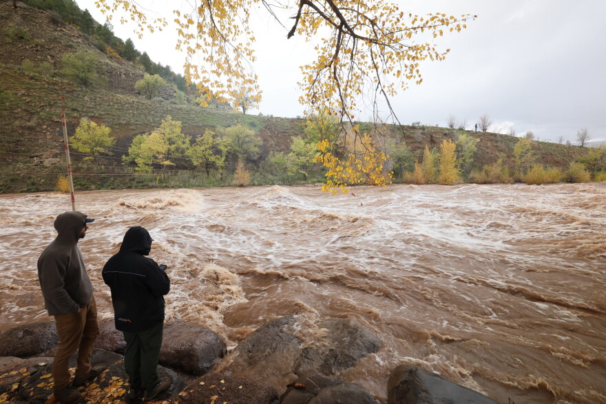 As of 11:30 am, the Animas River reached a flow of 10,600 cubic feet per second, prompting its closure.