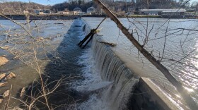 The French Broad River flows north over the Craggy Dam, an aging hydroelectric structure in Woodfin in Buncombe County.