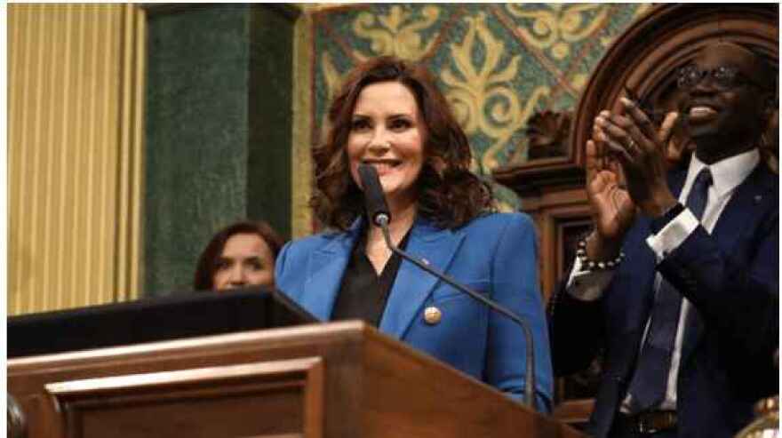 Governor Gretchen Whitmer addresses the Michigan Legislature.