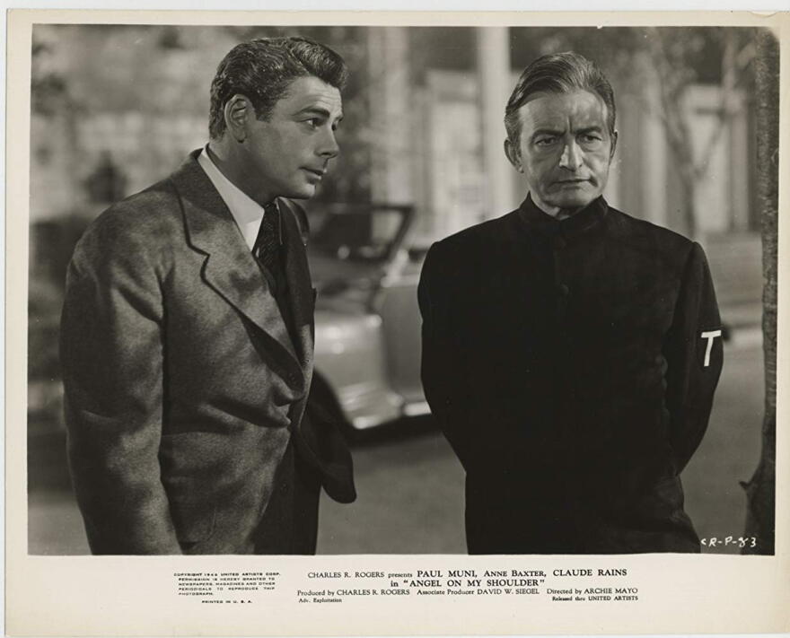  Claude Rains and Paul Muni in Angel on My Shoulder (1946)