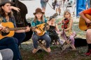 The many spontaneous jam sessions that spring up around the festival grounds attract spectators - and performers - of all ages.