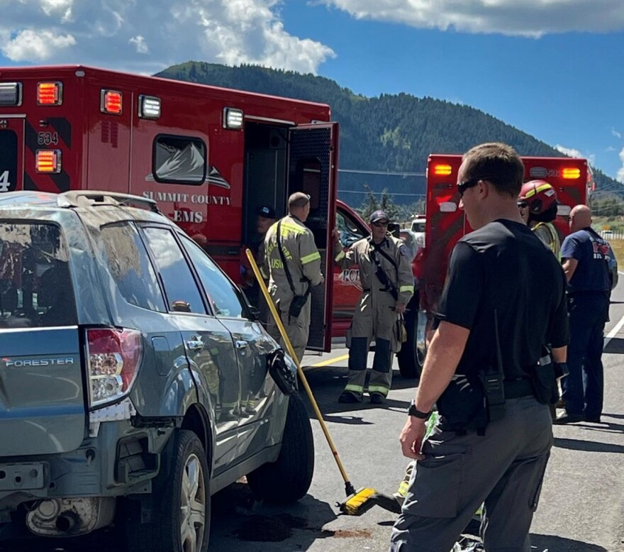 A car rolled from I-80 to Kilby Road and landed on its wheels. No one was seriously injured.