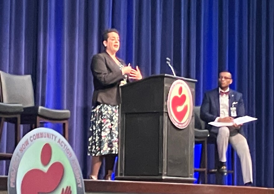 Christine Haley at the Project NOW poverty conference April 9, 2026.