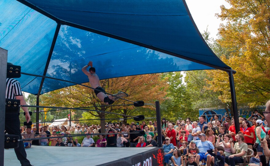Iron Spirit Pro wrestling was also featured at Sweet Corn Circus in Uptown Normal on Saturday, Aug. 23, 2025.