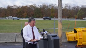 PennDOT Secretary Mike Carroll spoke at a new truck parking location Wednesday next to the Bellwood on-ramp of Interstate 99. 